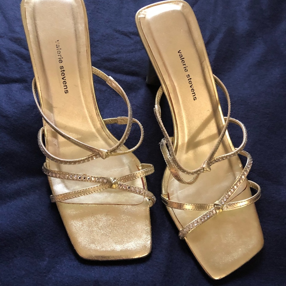 Gold healed sandals